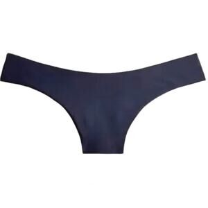 J.Crew Curved Waist Cheeky Bikini Bottom Beach Swim Minimalist Navy Blue M NWT